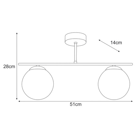 Lampa sufitowa, czarny stelaż, grafitowe klosze K-5168 z serii GAMMA