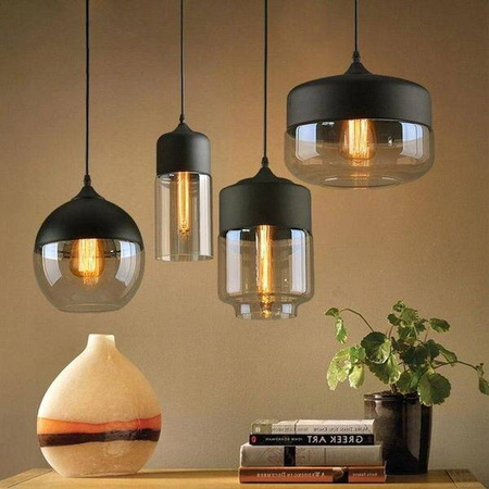 Lampa sufitowa wisząca szklana modern podłużna LED