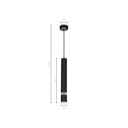 Lampa wisząca JOKER BLACK/WOOD 1xGU10