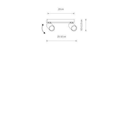 Listwa z regulowanymi reflektorami 2xGU10 FOURTY biała Nowodvorski 11433
