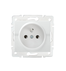 Gniazdo podtynkowe pojedyncze z bolcem LOGI biały