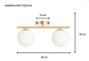 Lampa sufitowa plafon Milano gold podwójna mleczne kule 2xE14