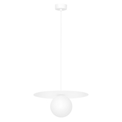 Lampa wisząca w białym kolorze, klosz fi10 cm K-5431 z serii ROBIN