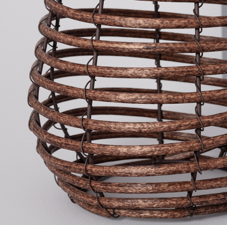 Rattanowa brązowa Latarenka LED Lampka solarna 30cm Lampion