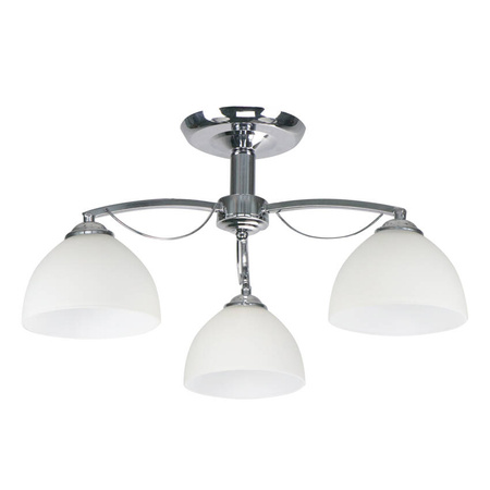 Filona Lampa Sufitowa Chromowy 3X40 E27 Klosz Biały