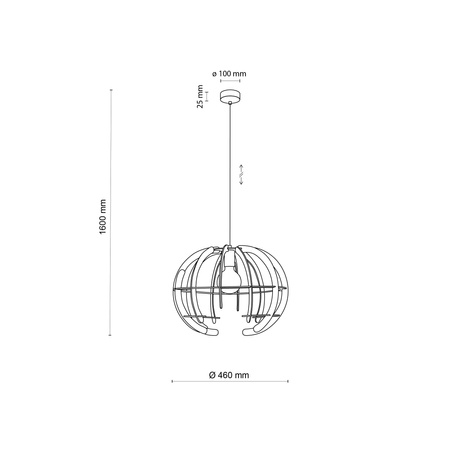 Lampa wisząca VENUS Wood 1xE27 M