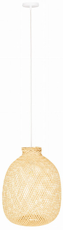Lampa wisząca biała BOHO bambusowa BALI 30cm BMB04