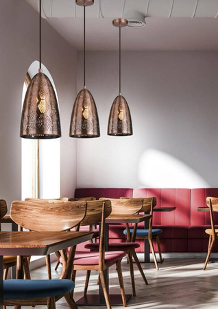 Lampa sufitowa wisząca Candellux Sfinks 31-43313  stożek  E27 ażurowy-miedziany