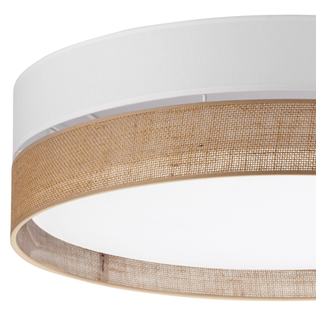 Nowoczesna lampa sufitowa Linobianco juta biała 4xE27