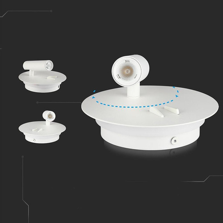 Oprawa LED V-TAC 3W+6W Kinkiet Hotel Łóżko Włącznik Biały VT-2963 3000K 680lm 3 Lata Gwarancji