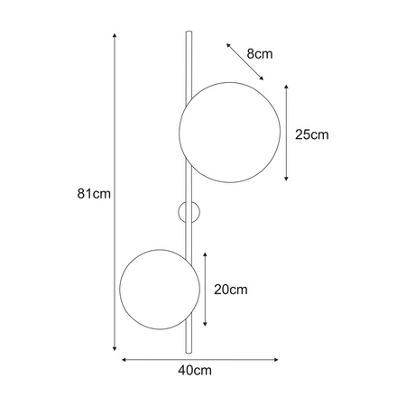 Kinkiet ścienny z ozdobnymi kołami K-5804 z serii TALAR