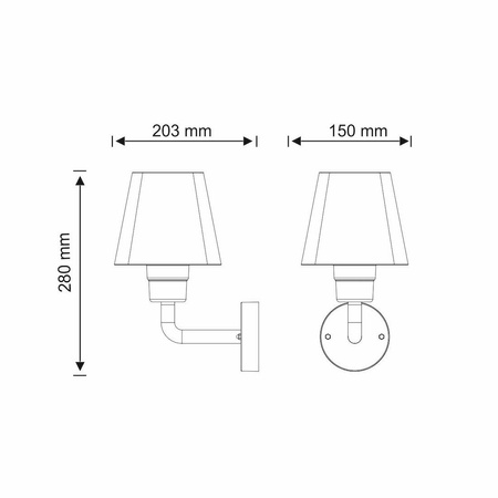 Kinkiet ogrodowy Oprawa Elewacyjna 1 x E27 czarny biały góra 