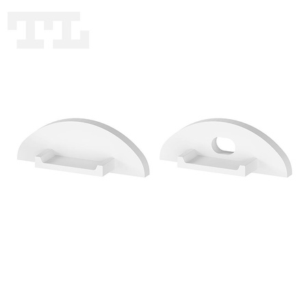 Komplet zaślepek bocznych białych P2-1 (1 szt. z otworem, 1 szt bez otworu) (nr kat 770202)