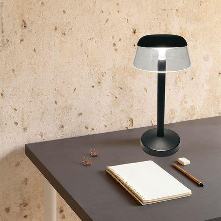 Lampka Biurkowa Nocna V-TAC 3W LED 28cm Ładowanie USB Ściemnianie Czarna 