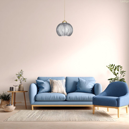 Lampa wisząca szklana kula JOY klosz grafitowy