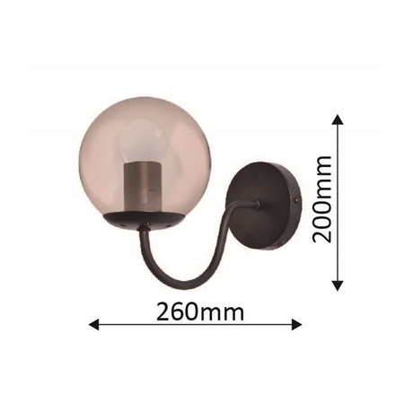 Hook kinkiet czarny LP-125/1W BK