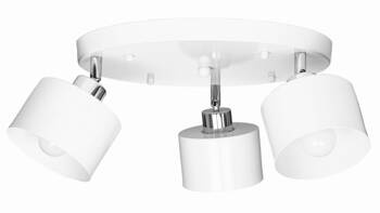Lampa sufitowa plafon na 3 klosze biała metalowa