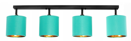 Lampa sufitowa reflektor 4xE27 listwa zielono złota 80cm