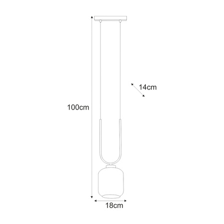 Pojedyncza, regulowana lampa wisząca, grafitowa K-5585 z serii BONO