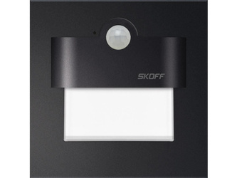 Oprawa schodowa Tango LED PIR 120º z czujnikiem ruchu i zmierzchu Skoff 2,4W 230V AC czarny mat b. zimna