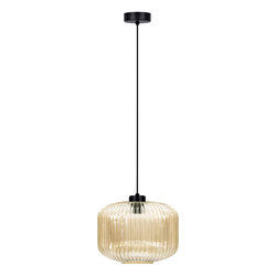 Lampa wisząca, pojedynczy zwis, bursztynowy klosz K-5651 z serii CLARK