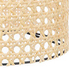 Lampa podwójna listwa czarna abażur rattan