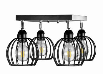 Lampa sufitowa plafon na 4 klosze regulowana