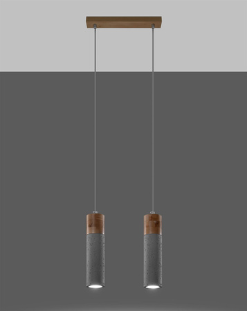 Lampa wisząca ZANE 2 szara