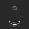 Oprawa Zwieszana V-TAC 12W LED 40cm Czarna VT-10124 3000K 1440lm