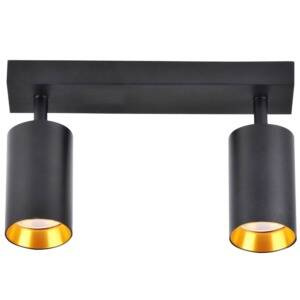 Lampa ścienno-sufitowa MARIBEL 2 GU10 czarno-złota + czarne pierścienie