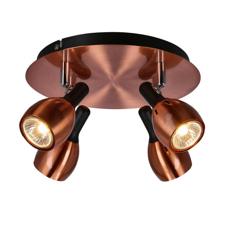 Lampa sufitowa plafon 4xGU10 miedziany CROSS 98-34878