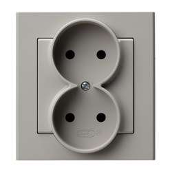 Ospel Sonata Kaszmir Gniazdo podwójne kompletne z ramką GP-2R/82