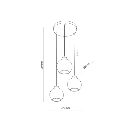 Lampa wisząca DEVI Transparent 3xE27 koło