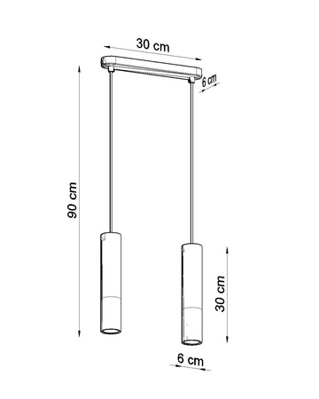 Lampa wisząca BORGIO 2 czarny