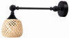 Kinkiet regulowany Rustic czarny klosz bambusowy