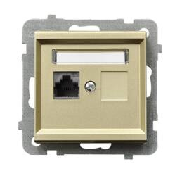 Gniazdo komputerowe pojedyncze, kat. 5e MMC Ospel Sonata Szampański Złoty