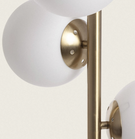 Lampa Podłogowa z Metalu i Szkła Moonlight Brass Round 3-pkt.