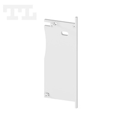 Zaślepka aluminiowa biała P26-1 LEWE z otworem (wkręty w komplecie) (nr kat 7726113)