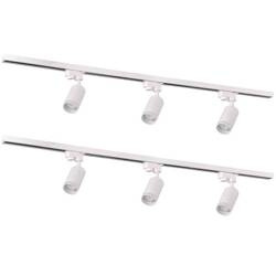 Zestaw szynowy PARIS Biały 6xGU10 reflektor, 2 szyny 1m, łacznik kątowy i prosty