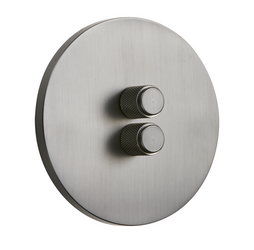 Podwójny Ściemniacz podtynkowy okrągły metalowy TOGGLICA ROUND grafit szczotkowany