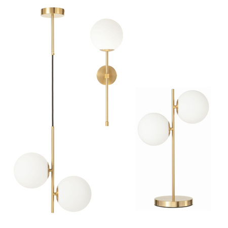 Lampka stołowa elegancka złota Milano Twin 2xE14