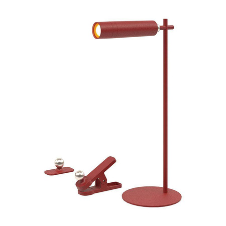 Lampka Biurkowa V-TAC 4w1 37cm Kinkiet Klips Latarka 3W LED Czerwona 