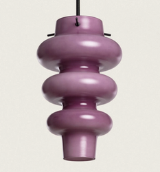 Szklana Lampa Wisząca TELDER lawendowa