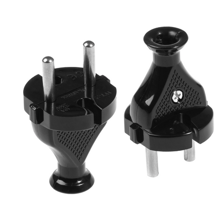 Wtyczka prosta rozbieralna  10A 250V czarna