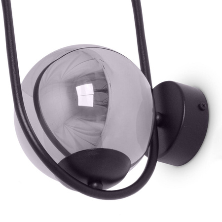 Designerski kinkiet z grafitowym kloszem K-5115 z serii DAVOS