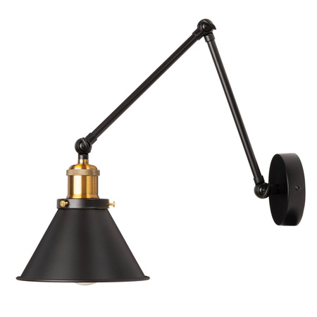 Kinkiet regulowany metalowy klosz stożek NEW Antic Brass