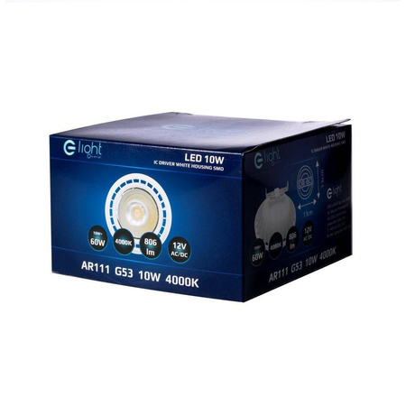 ŻARÓWKA AR111 - 10W G53 4000K/ Biała