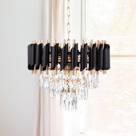 Lampa kryształowa żyrandol ROSE GOLD 5xE14