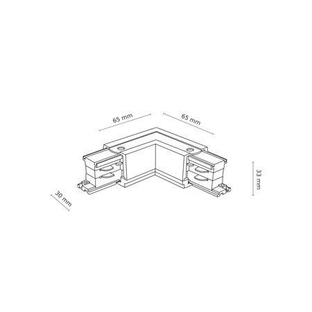 Tk Lighting TRACER TRÓJOBWODOWY BLACK ŁĄCZNIK KĄTOWY