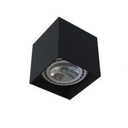 Nowodvorski Lampa punktowa natynkowa czarna kwadratowa COBBLE